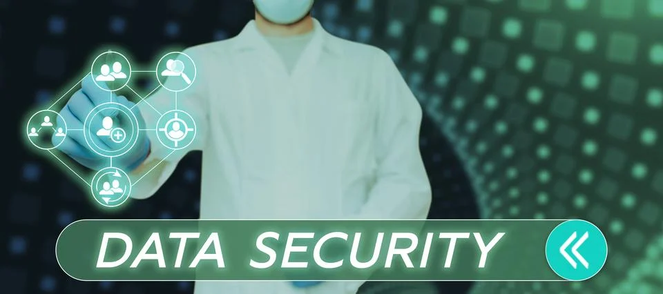 Text sign showing Data Security. Word for Confidentiality Disk Encryption Stock Photos