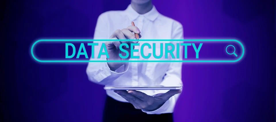 Text sign showing Data Security. Word Written on Confidentiality Disk Encryption Stock Photos