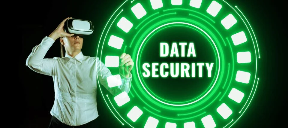 Text sign showing Data Security. Internet Concept Confidentiality Disk Stock Photos