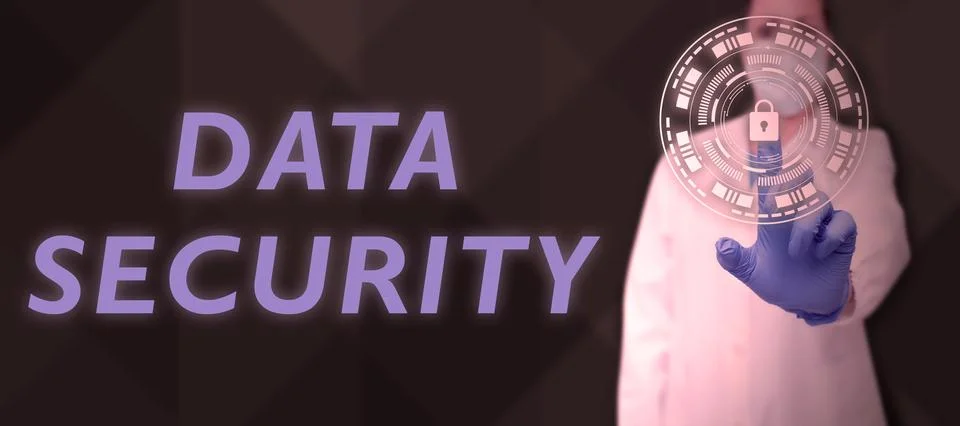 Text sign showing Data Security. Business showcase Confidentiality Disk Stock Photos