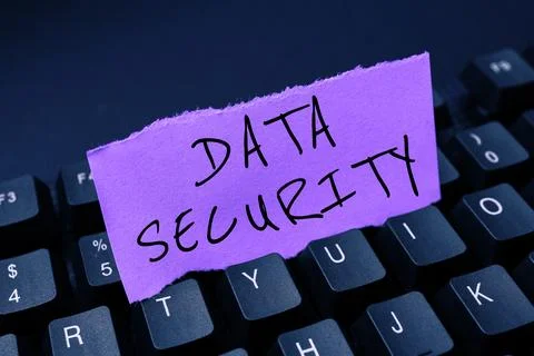 Text sign showing Data Security. Word for Confidentiality Disk Encryption Stock Photos