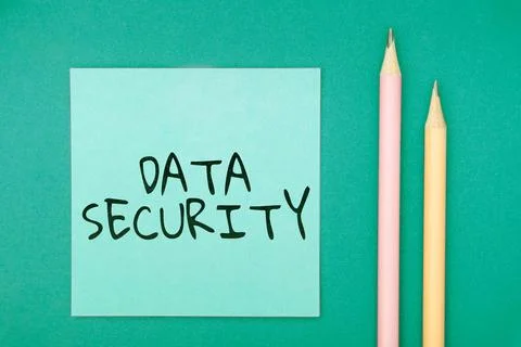 Text sign showing Data Security. Word for Confidentiality Disk Encryption Stock Photos