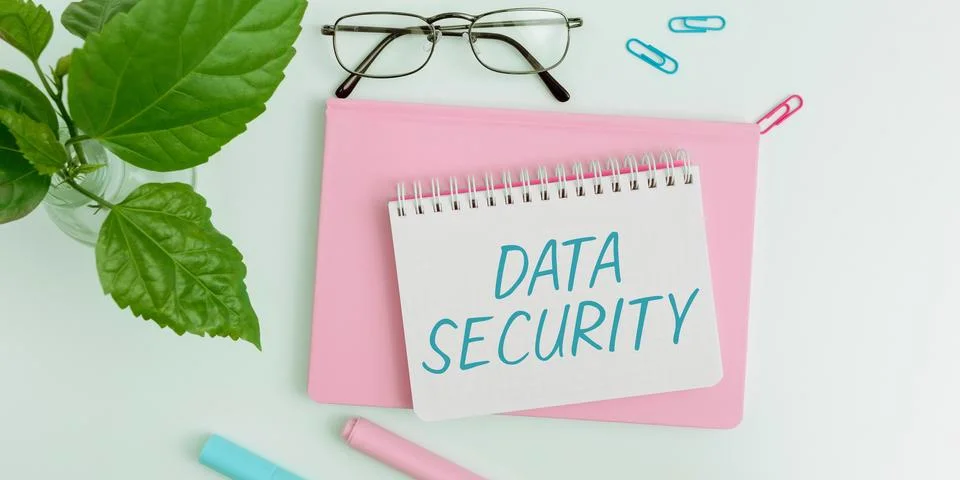 Text sign showing Data Security. Word Written on Confidentiality Disk Encryption Stock Photos