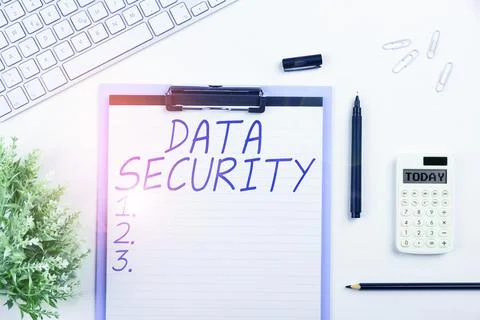 Text sign showing Data Security. Business concept Confidentiality Disk Stock Photos