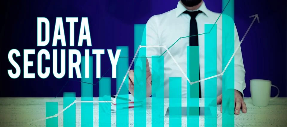 Text sign showing Data Security. Concept meaning Confidentiality Disk Encryption Stock Photos