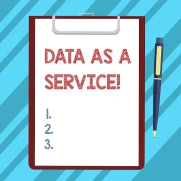 Text sign showing Data As A Service. Conceptual photo Online files available for Stockillustratie