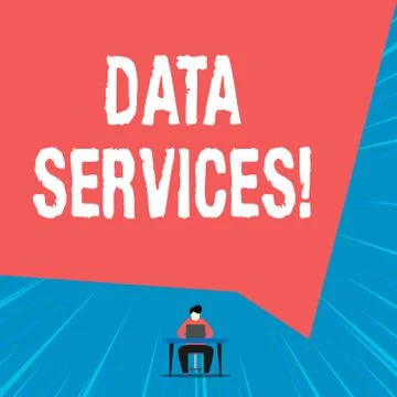 Text sign showing Data Services. Conceptual photo thirdparty services that help Illustrazione stock