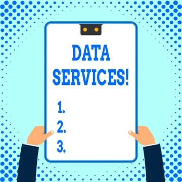 Text sign showing Data Services. Conceptual photo thirdparty services that help Illustrazione stock