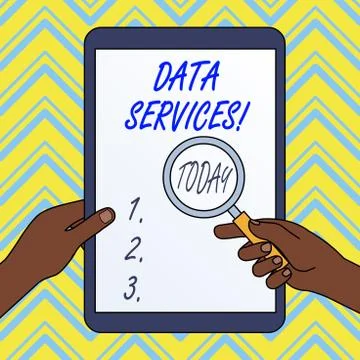 Text sign showing Data Services. Conceptual photo thirdparty services that help Illustrazione stock