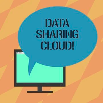 Text sign showing Data Sharing Cloud. Conceptual photo using internet Stock Illustration