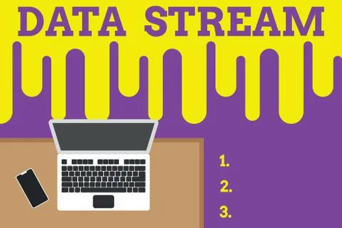 Text sign showing Data Stream. Conceptual photo sequence of digitally encoded Stock-Illustration