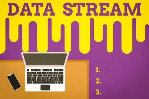 Text sign showing Data Stream. Conceptual photo sequence of digitally encoded Stock-Illustration