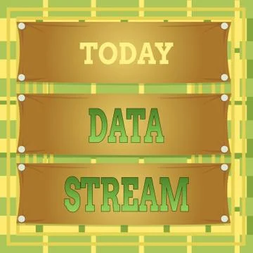 Text sign showing Data Stream. Conceptual photo sequence of digitally encoded Stock-Illustration