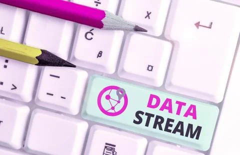 Text sign showing Data Stream. Conceptual photo sequence of digitally encoded 스톡 사진