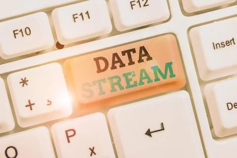 Text sign showing Data Stream. Conceptual photo sequence of digitally encoded Stock Photos