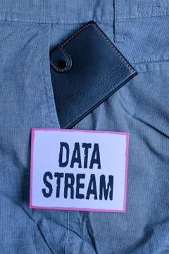 Text sign showing Data Stream. Conceptual photo sequence of digitally encoded Stock Photos