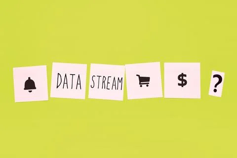 Text sign showing Data Stream. Concept meaning sequence of digitally encoded 写真素材
