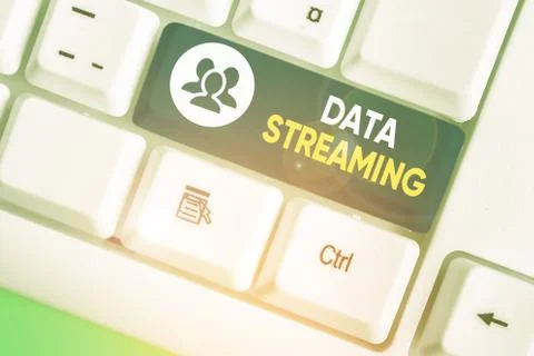 Text sign showing Data Streaming. Conceptual photo data that is continuously Foto stock