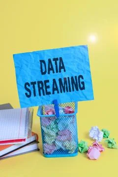 Text sign showing Data Streaming. Conceptual photo data that is continuously Foto stock