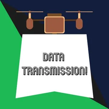 Text sign showing Data Transmission. Conceptual photo sending data electronic Illustrazione stock
