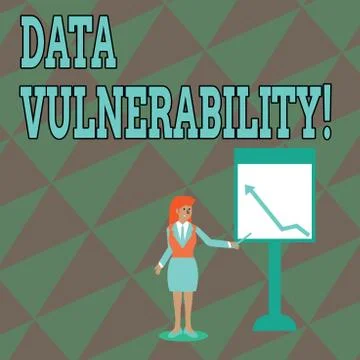 Text sign showing Data Vulnerability. Conceptual photo weakness of a data which Stock Illustration