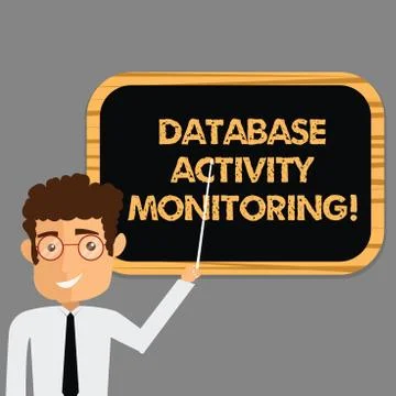 Text sign showing Database Activity Monitoring. Conceptual photo the observation Stockillustratie