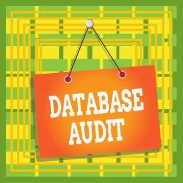 Text sign showing Database Audit. Conceptual photo auditing of data to assess Illustrazione stock