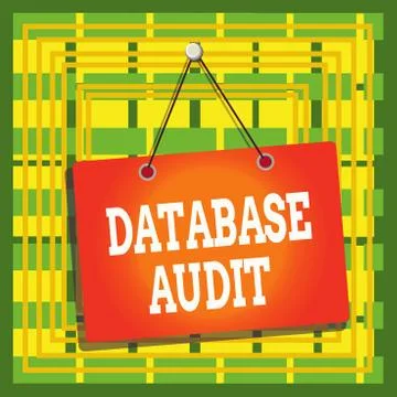 Text sign showing Database Audit. Conceptual photo auditing of data to assess Illustrazione stock