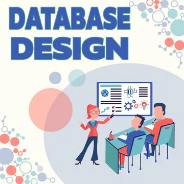 Text sign showing Database Design. Business concept organisation of data イラスト素材