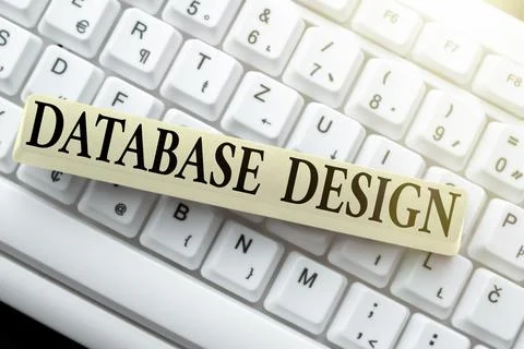 Text sign showing Database Design. Concept meaning organisation of data Foto stock