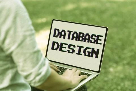 Text sign showing Database Design. Business showcase organisation of data Stock Photos
