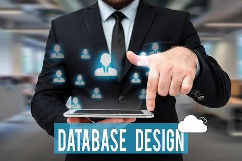 Text sign showing Database Design. Business overview organisation of data Stock Photos