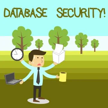 Text sign showing Database Security. Conceptual photo security controls to 스톡 일러스트