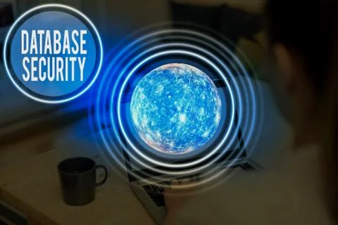 Text sign showing Database Security. Conceptual photo security controls to 库存照片