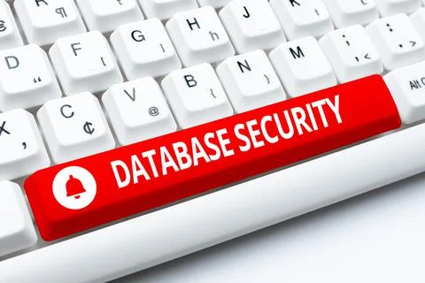 Text sign showing Database Security. Business idea security controls to protect 写真素材