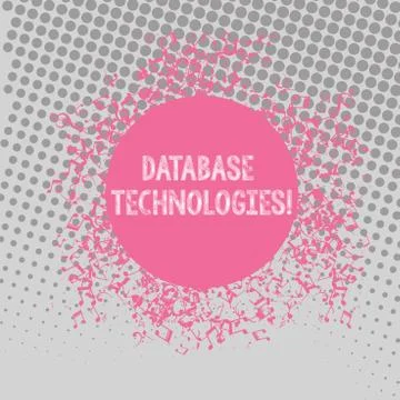 Text sign showing Database Technologies. Conceptual photo Organization of a Stock Illustration