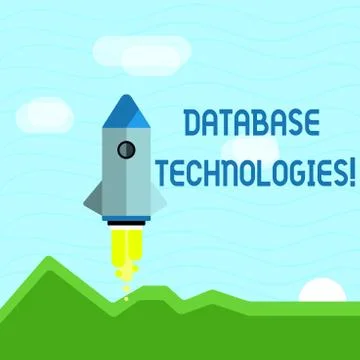 Text sign showing Database Technologies. Conceptual photo Organization of a Illustrazione stock