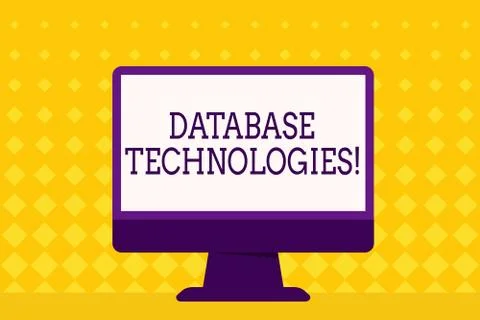 Text sign showing Database Technologies. Conceptual photo Organization of a Stock Illustration