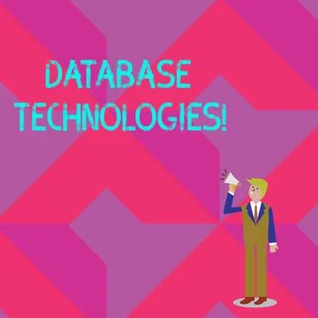 Text sign showing Database Technologies. Conceptual photo Organization of a Stock Illustration