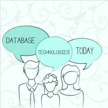 Text sign showing Database Technologies. Conceptual photo Organization of a Stock Illustration