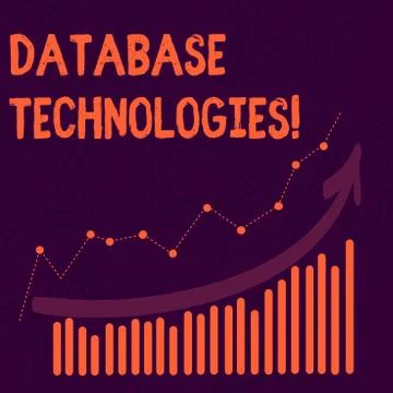 Text sign showing Database Technologies. Conceptual photo Organization of a Illustrazione stock