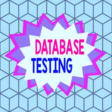 Text sign showing Database Testing. Conceptual photo involves the retrieved Illustrazione stock
