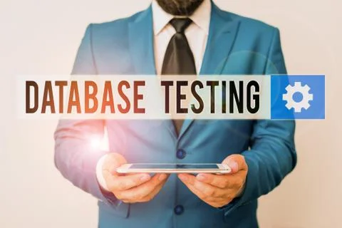 Text sign showing Database Testing. Conceptual photo involves the retrieved Stock Photos