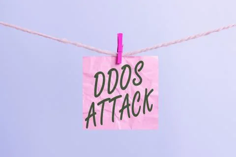 Text sign showing Ddos Attack. Conceptual photo perpetrator seeks to make a Foto stock