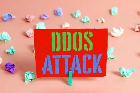 Text sign showing Ddos Attack. Conceptual photo perpetrator seeks to make Foto stock