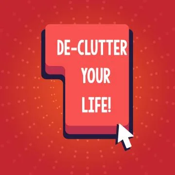 Text sign showing De Clutter Your Life. Conceptual photo remove mess clutter  Illustrazione stock