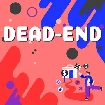 Text sign showing Dead End. Business approach reaching limit of road or passage Stock Illustration