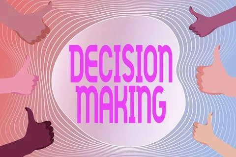Text sign showing Decision Making. Business idea The act of deciding between two Stock Illustration