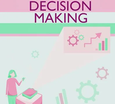 Text sign showing Decision Making. Business concept to choose the best option to Stock Illustration