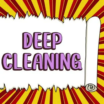 Text sign showing Deep Cleaning. Concept meaning an act of thoroughly removing Ilustração Stock